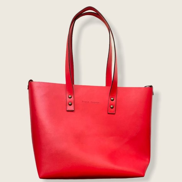 Nuria Morera red vegan leather tote +inner bag - Picture 4 of 6